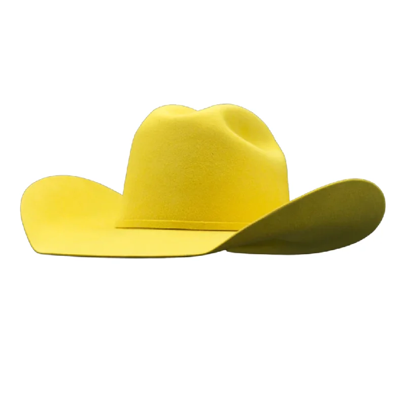 Custom cowboy hats for men with wide brims and bold, statement features -SANTA FE YELLOW COWBOY HAT