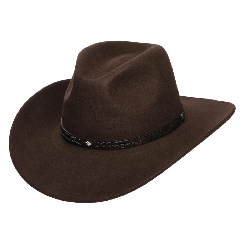 Stylish felt cowboy hats for men with stylish banding for a refined appearance -Jaxon & James Comanche Cowboy Hat Brown Wholesale Pack