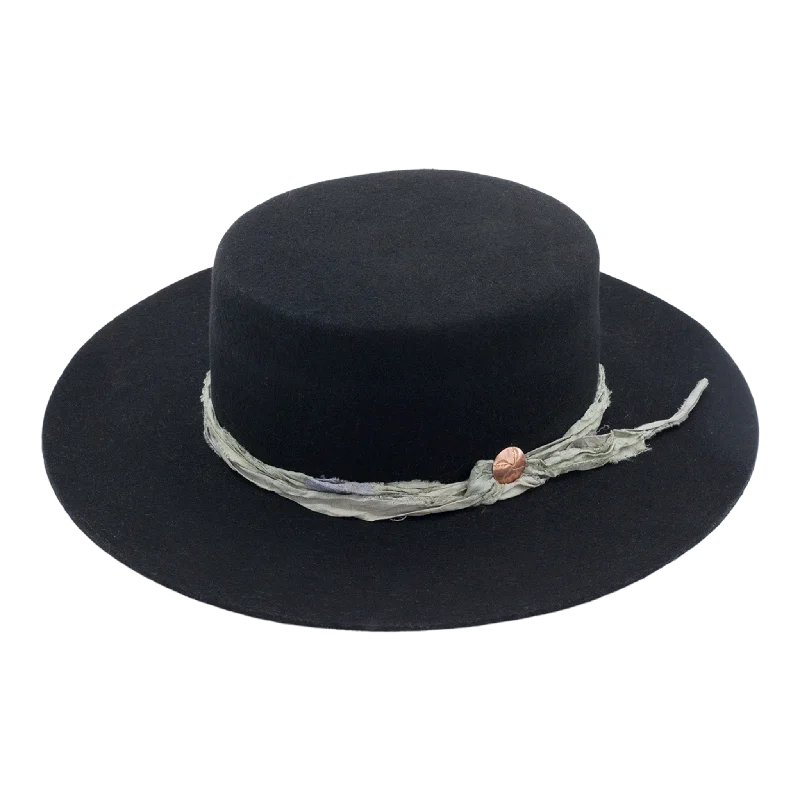 Handmade wool felt hat for artisan appeal -Night Moves