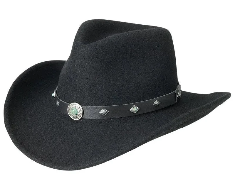 Lightweight straw cowboy hats for men with ventilated holes for breathability -Silverado Santa Ana - Wool Felt Cowgirl Hat