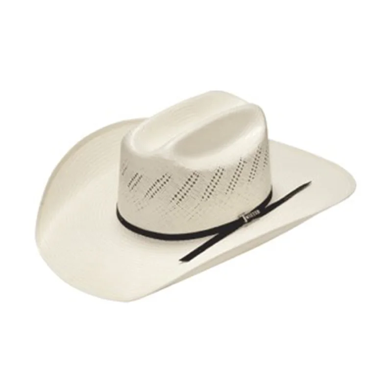 Elegant straw sun hat for women with large brim and stylish band for chic look -Twister 20X Shantung Hat Ivory