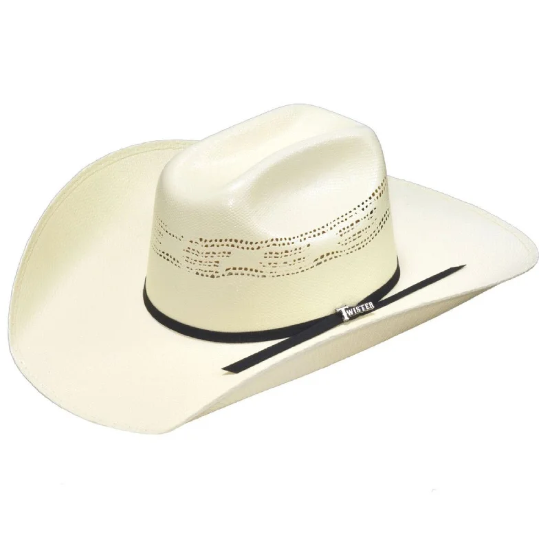 Classic straw sun hat for women with wide brim and stylish accent -Twister Ivory Bangora Hat