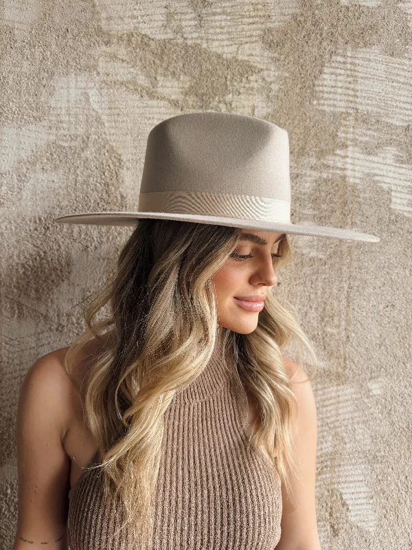 Luxury felt hat for sophisticated wardrobe additions -Felt Silver Belly Pinch Front Hat