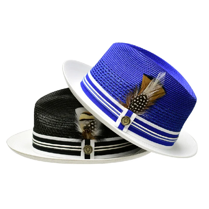 Custom fedora hats for women with exotic animal prints for unique style -Bruno Capelo Giancarlo Two-tone Straw Fedora