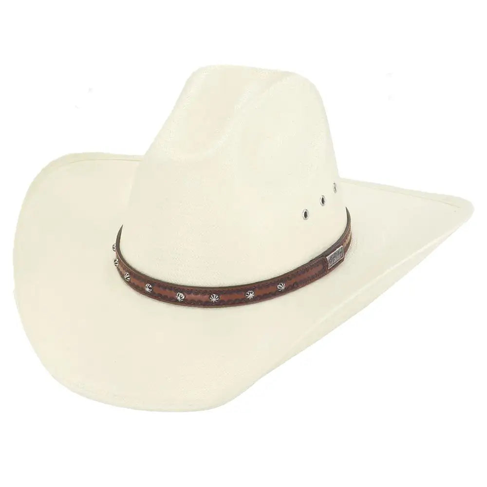 Custom embroidered cowboy hats for women with personalized initials or designs -Larry Mahan's Browning (4") - (10X) Straw Cowboy Hat