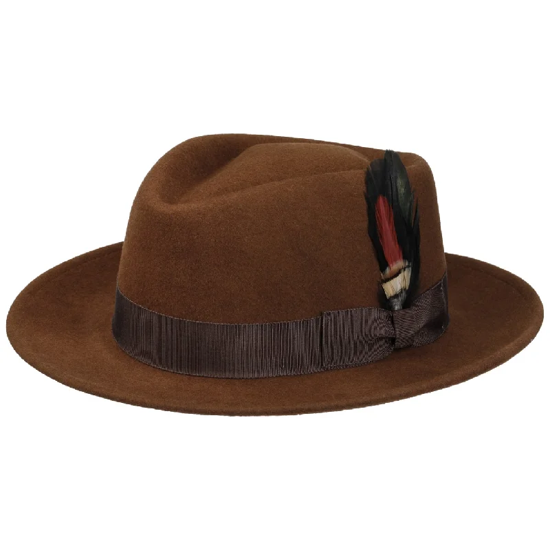 Luxury wool fedora hats for men with rich textures and fine details -Jayburgh Fedora Lite Felt Wool Hat by JJ Hats