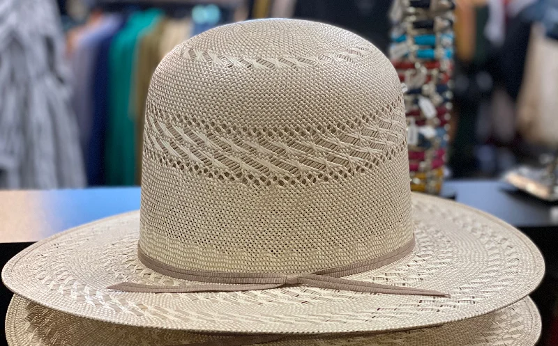 Handwoven straw hat for women with a unique design and artistic craftsmanship -RS3701- Rough Stock Hat - Open Tall Crown