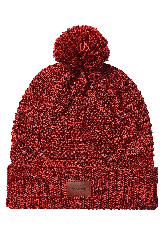 Fitted trucker cap for custom head fit -Julian Pom Beanie - Burgundy / Fire