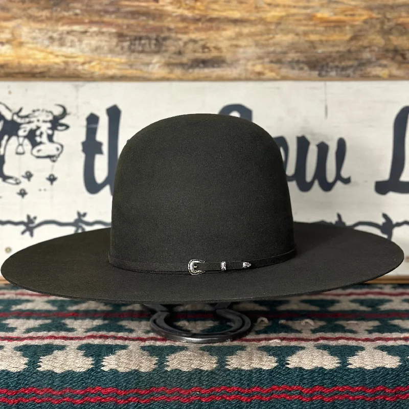 Stylish felt cowboy hats for women with velvet bands for a rich, luxurious finish -Rodeo King 7X 4 1/2" Brim | Moss