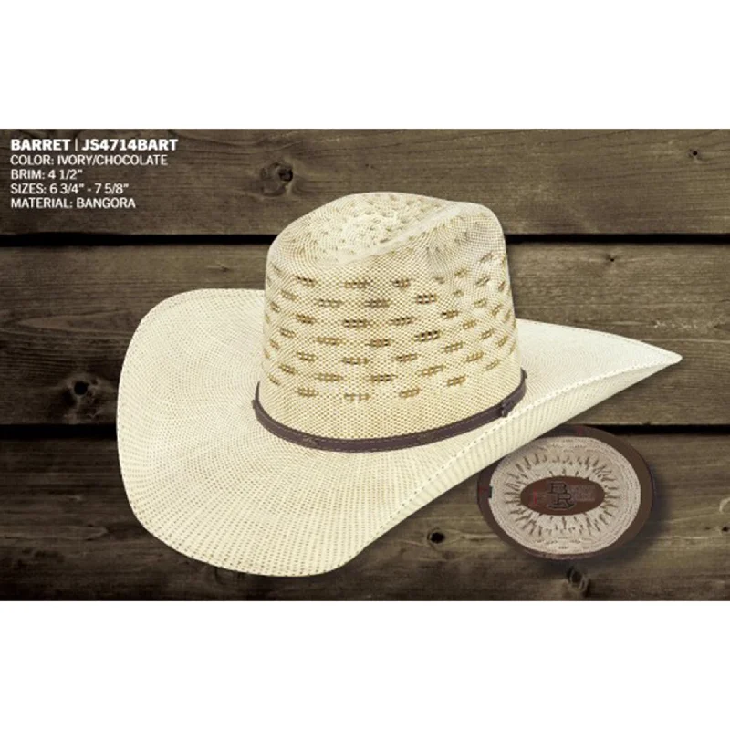 Beach-ready straw sun hat for women with adjustable chin strap and sun protection -Justin 2 Tone Barret/Vented Straw Hat