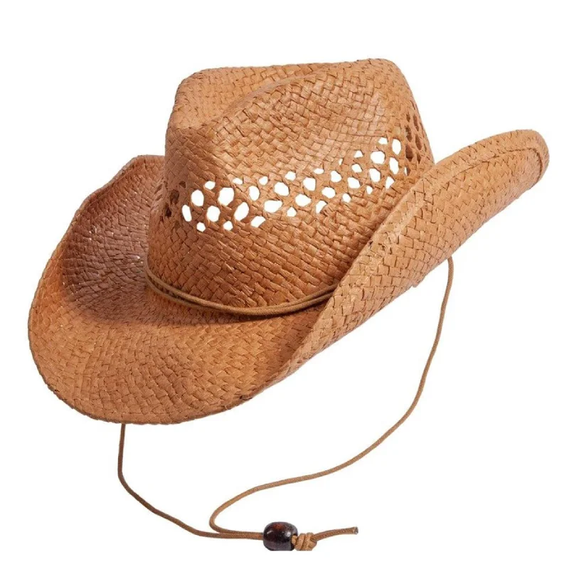 Eco-friendly straw hat for men with biodegradable material and sustainable style -American Hat Co. Tan Carly Straw Shady Hat