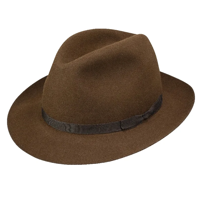 Wide-brim fedora hats for men with bold designs for a statement look -Stetson Travel Luxe Rollable Fur Felt Fedora