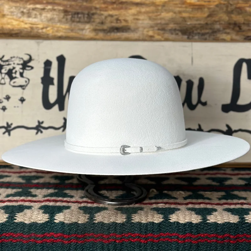 Custom cowboy hats for men with wide brims and bold, statement features -Rodeo King 7X 4 1/4" Brim | White