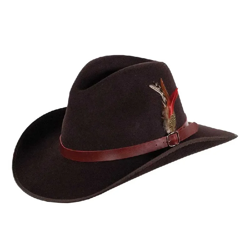 Traditional felt cowboy hats with decorative stitching for men with old-west charm -Outback Gallop - Wool Felt Outback Hat