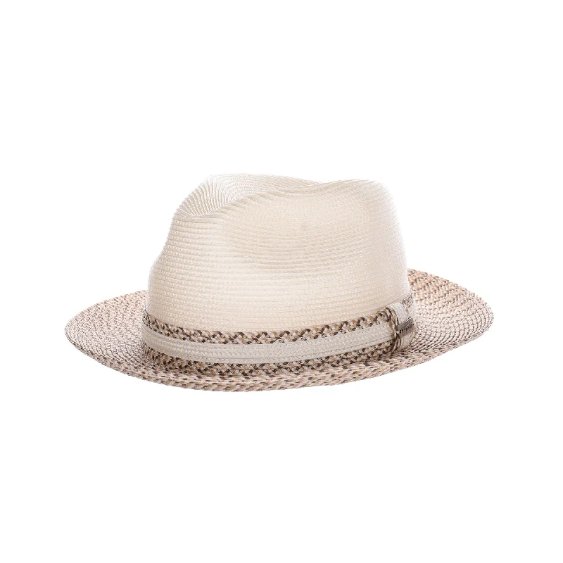 Custom fedora hats for women with exotic animal prints for unique style -DapperFam The Stefano Two-Tone Straw Fedora Hat