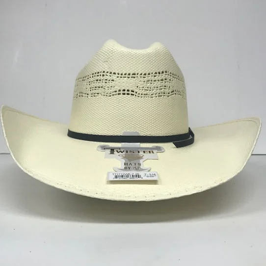 Adjustable straw hat for men with a comfortable fit for outdoor activities -Twister 4" Bangora Straw Hat