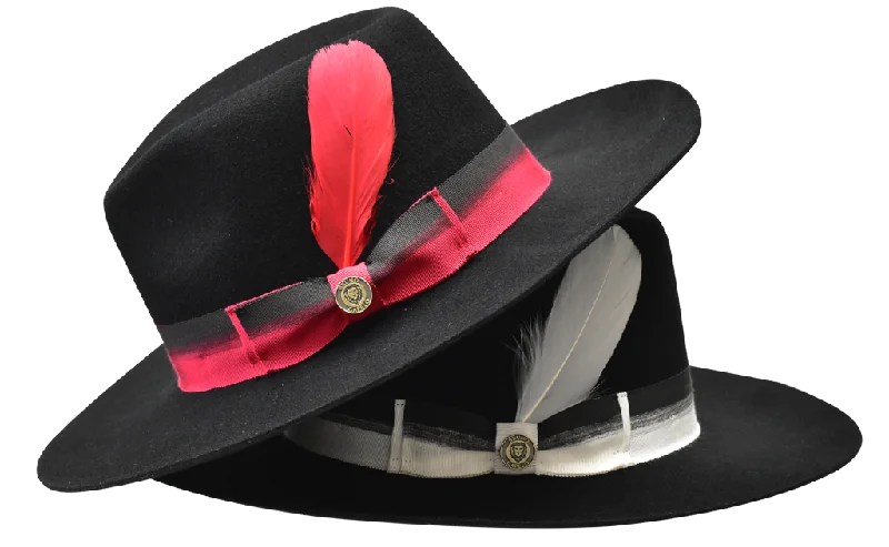 Custom fedora hats for women with colorful leather straps and personalized features -Warrior Collection