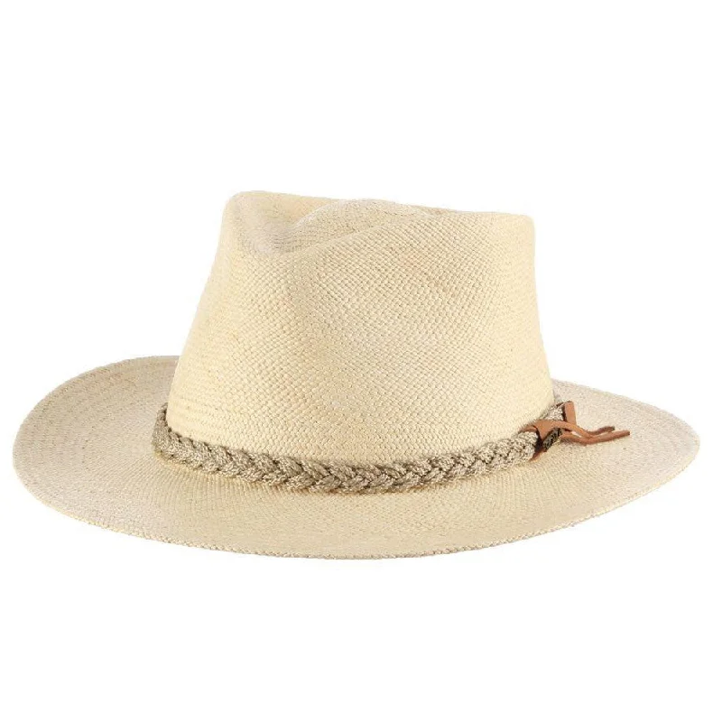 Trendy straw trilby hat for men with short brim and stylish appeal -Scala - Outback Panama Hat