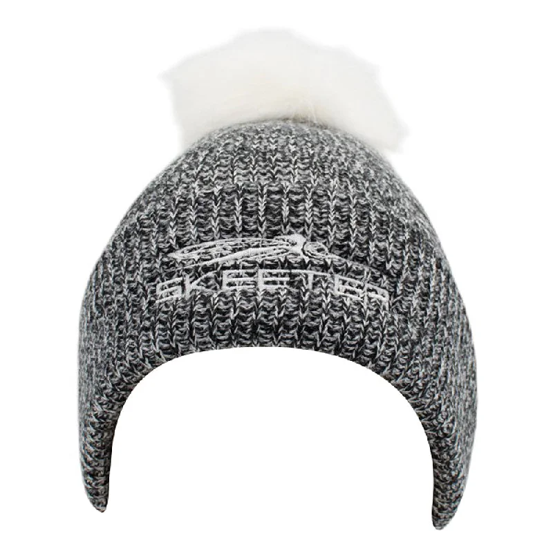 Waterproof cap for rainy day protection -Skeeter Faux Fur Pom Beanie