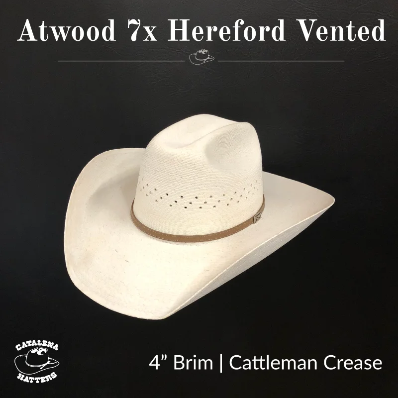 Stylish straw hat for men with natural design for summer fashion -7X Hereford Vented