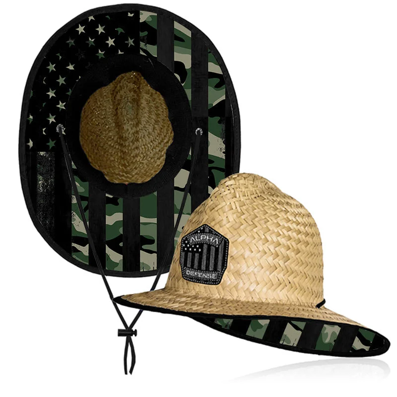 Comfortable straw fedora for women with breathable weave and easy fit -Ladder Under Brim Straw Hat | Patriot Military Camo