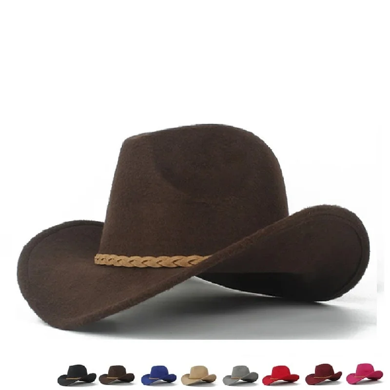 Vintage-inspired straw cowboy hats for men with wide brims and decorative bands -Buffalo Bill Wool Cowboy Hat