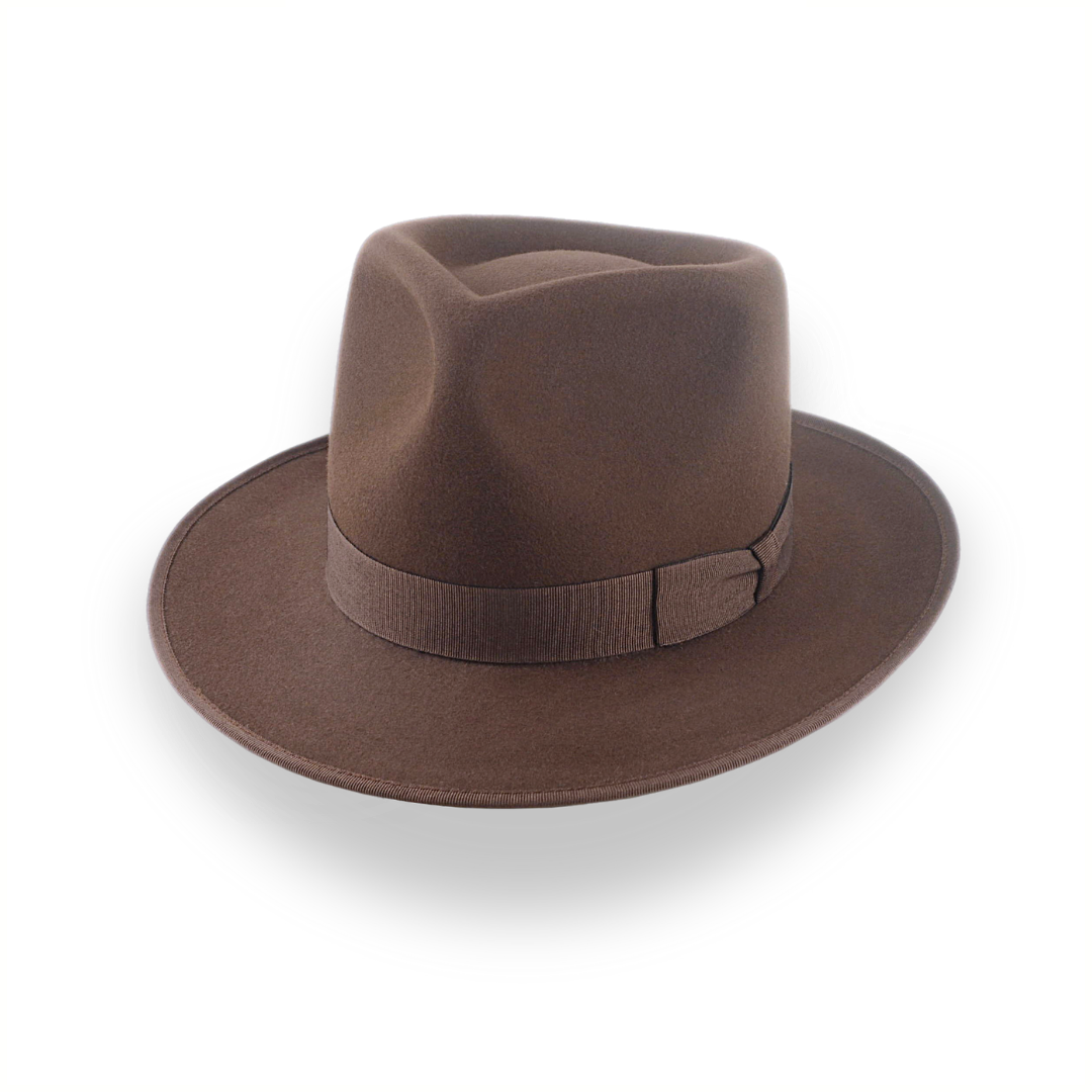 Classic wool fedora hats for women with soft fabric and structured shape -Customizable Brown Fedora Hat Mens for Unique Style | The Tony