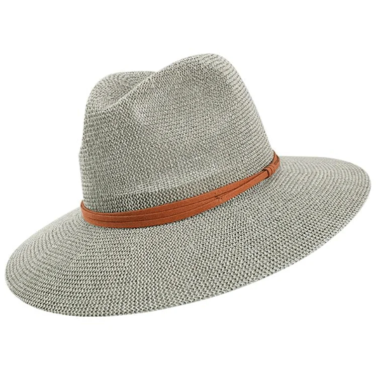 Vintage-inspired fedora hats for women with retro patterns and simple, stylish details -HW Collection Stevie Unisex Fedora - Grey