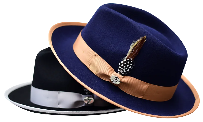 Fedora hats for men with embroidered logos for a stylish, personalized look -Brooks Collection