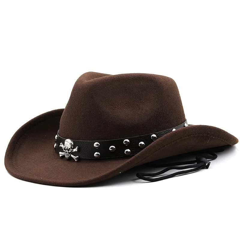 Custom leather cowboy hats for women with unique stitching and embellishments -The Caribbean Wool Cowboy Hat