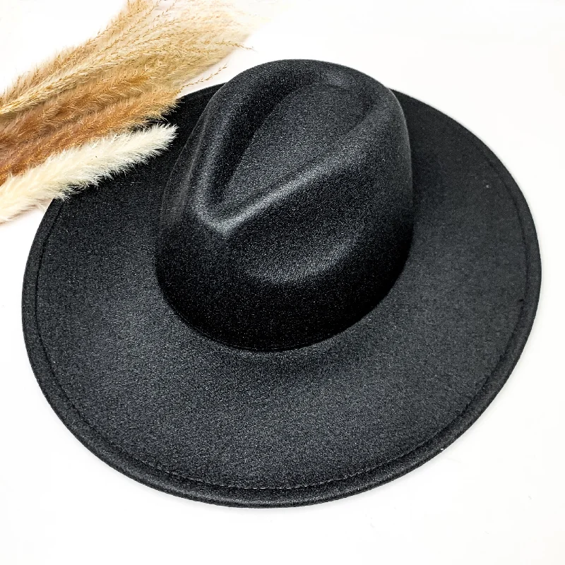 Rugged felt hat for outdoor adventure needs -Plain and Southern Faux Felt Hat in Black