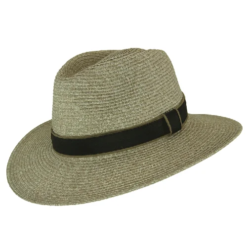 Wide-brim fedora hats for men with bold designs for a statement look -Evoke Mario Unisex Fedora - Mixed Taupe