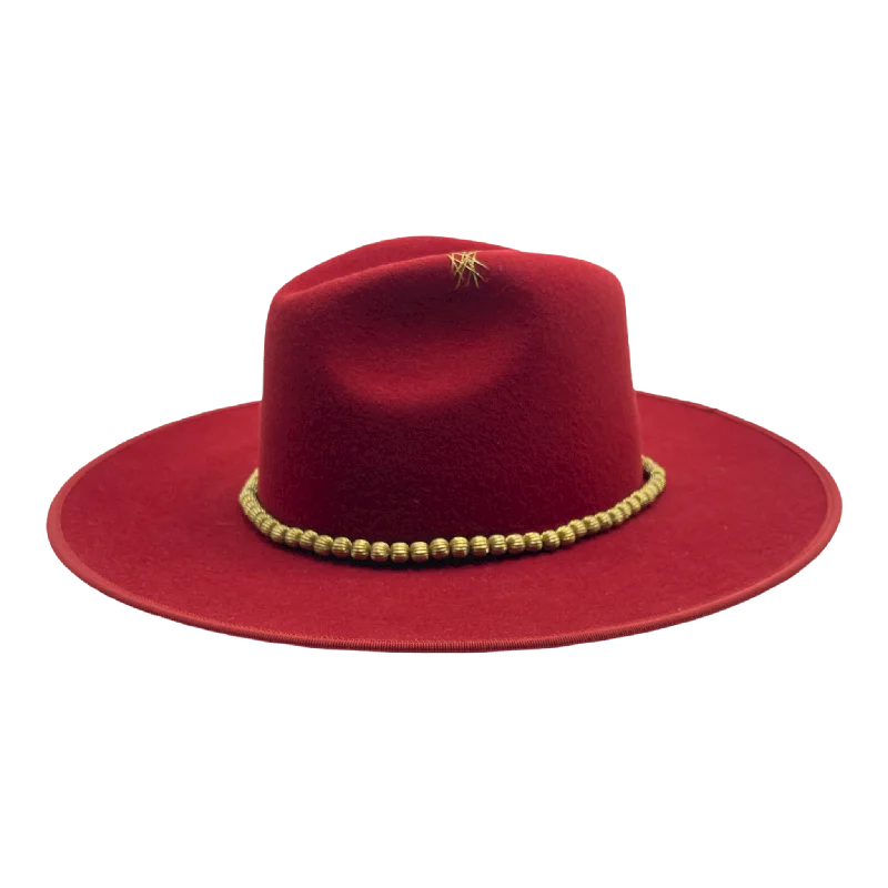 Vintage-style felt hat with subtle distressing -Ruby Room