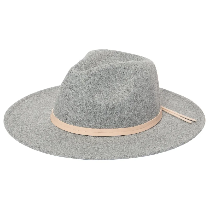 Fashionable felt fedora hats for men with thick bands and rustic vibes -Women's Faux Felt Fedora with Leather Band