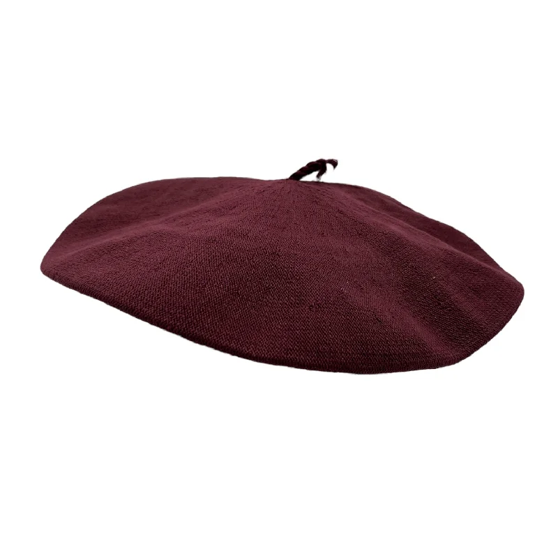 Affordable wool felt hat for simple elegance -Gaucho Beret - Cotton Burgundy