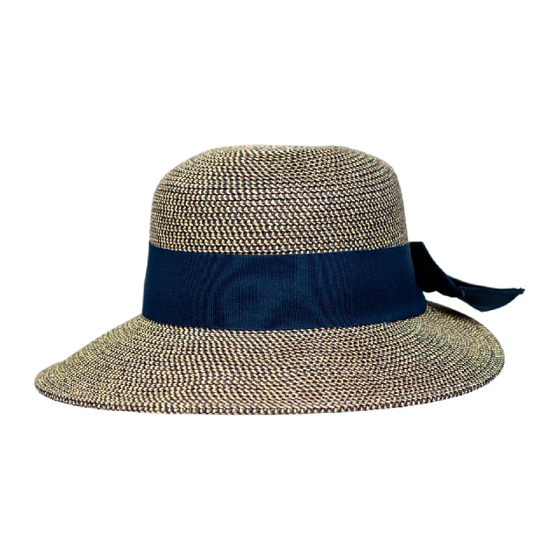 Stylish straw fedora hat for men with a sleek band design -Saint Martin - Cut Brim with Ribbon