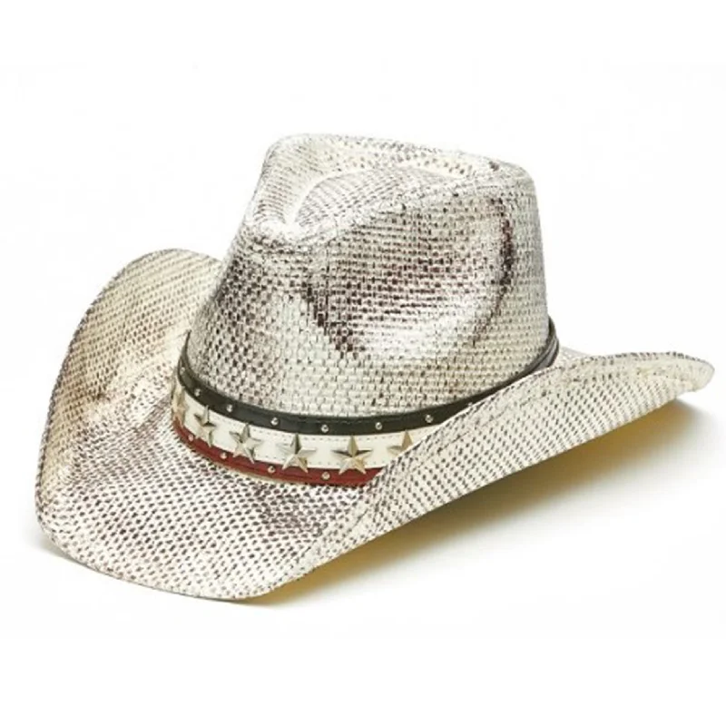 Classic woven straw hat for women with high-quality texture and design -White & Black Toyo Straw