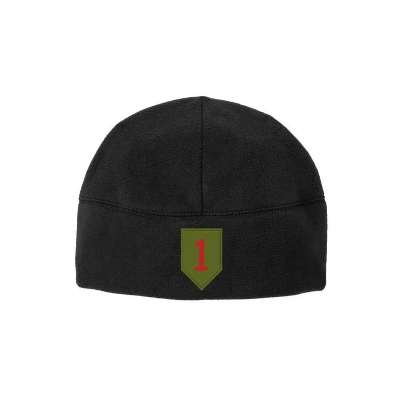 Black mesh cap for breathable summer wear -1st Infantry Soft Fleece Beanie