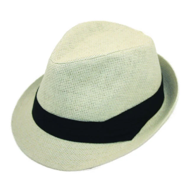 Comfortable straw fedora hats for men with UV protection for outdoor activities -Jeanne Simmons - Toyo Fedora Hat