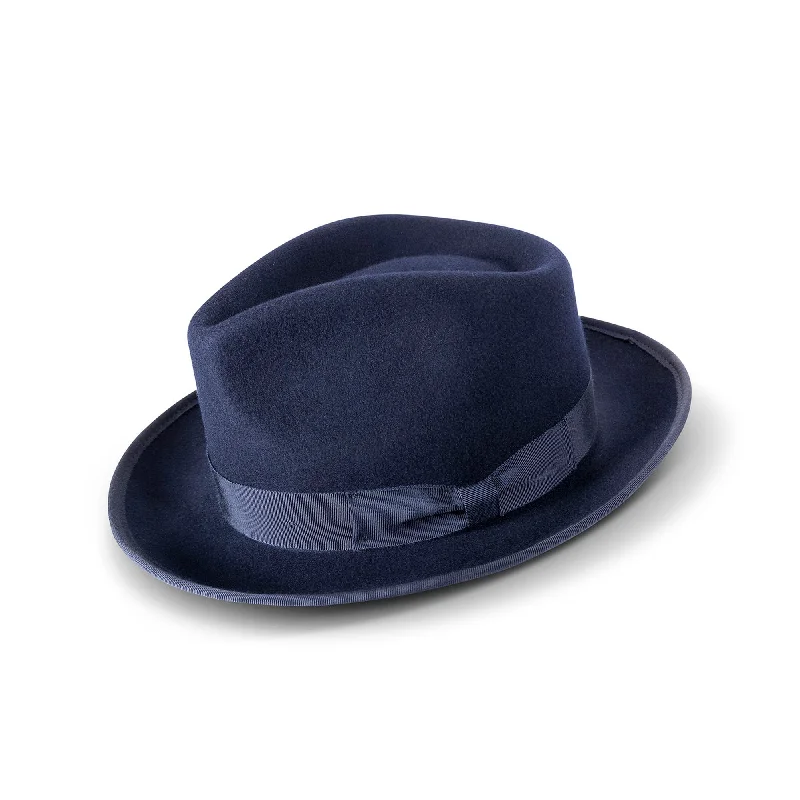 Elegant fedora hats for men with velvet material for a luxurious feel -Montique Kingmaker Pinch Front Wool Fedora