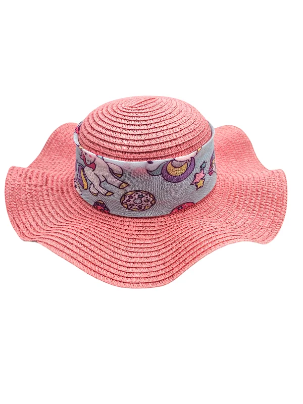 Black felt hat for sleek minimalist looks -Childs Sun Hat Pink (Unicorn)