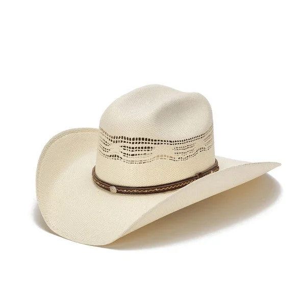 Stylish straw sun hat for women with colorful accents for a fun summer vibe -Stampede Hats - 50X Bangora Mini Concho Cowboy Hat