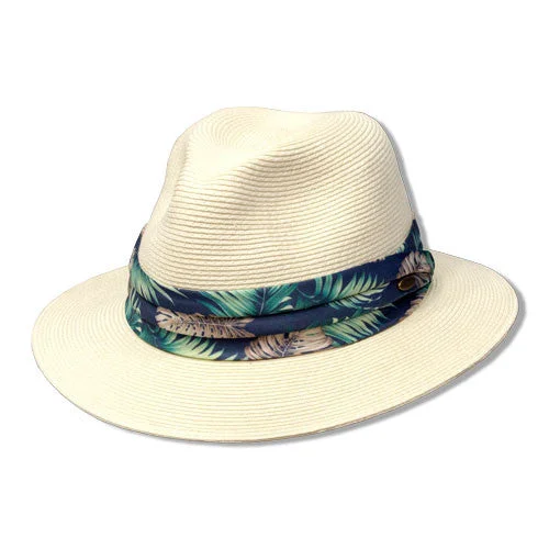 Fashionable fedora hats for men with unique patterns and textured materials -Saint Martin - Sewn Paper Resort Hat