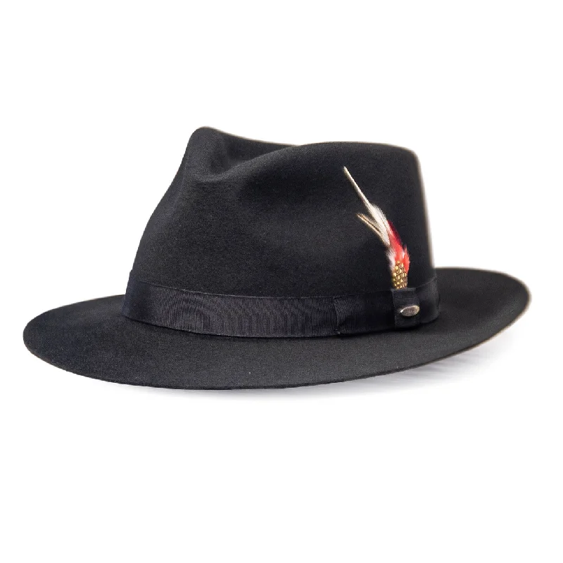 Fedora hats for men with adjustable leather bands for a custom fit -Saint Martin - "Sinatra" Wool Felt Fedora