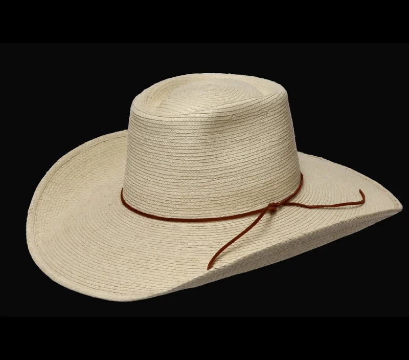 Vintage-style straw hat for men with classic design and retro influence -Sunbody Reata 3 Palm Leaf Hat