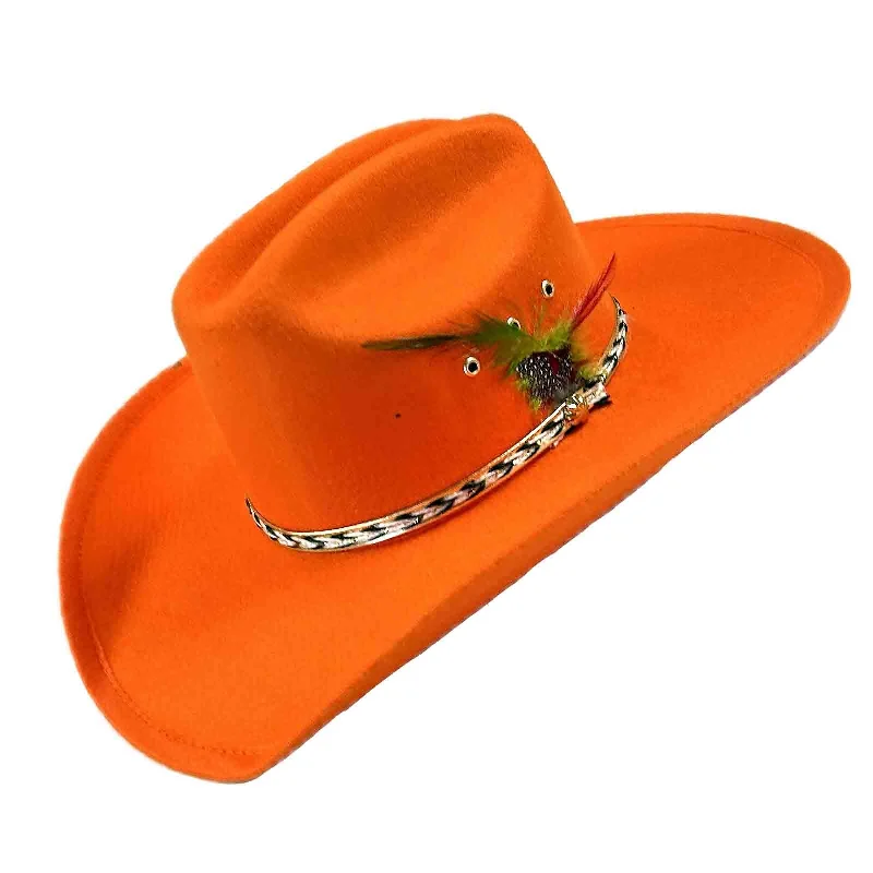 Soft felt hat for cozy everyday comfort -Sierra Ultra-Felt Blaze Orange Western Cowboy Hat