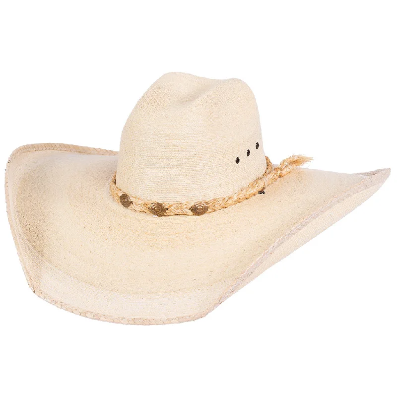 Authentic western cowboy hats for men with wide brims for full sun protection -Sahuayo Palm Giant Cowboy Hat by Stone Hats