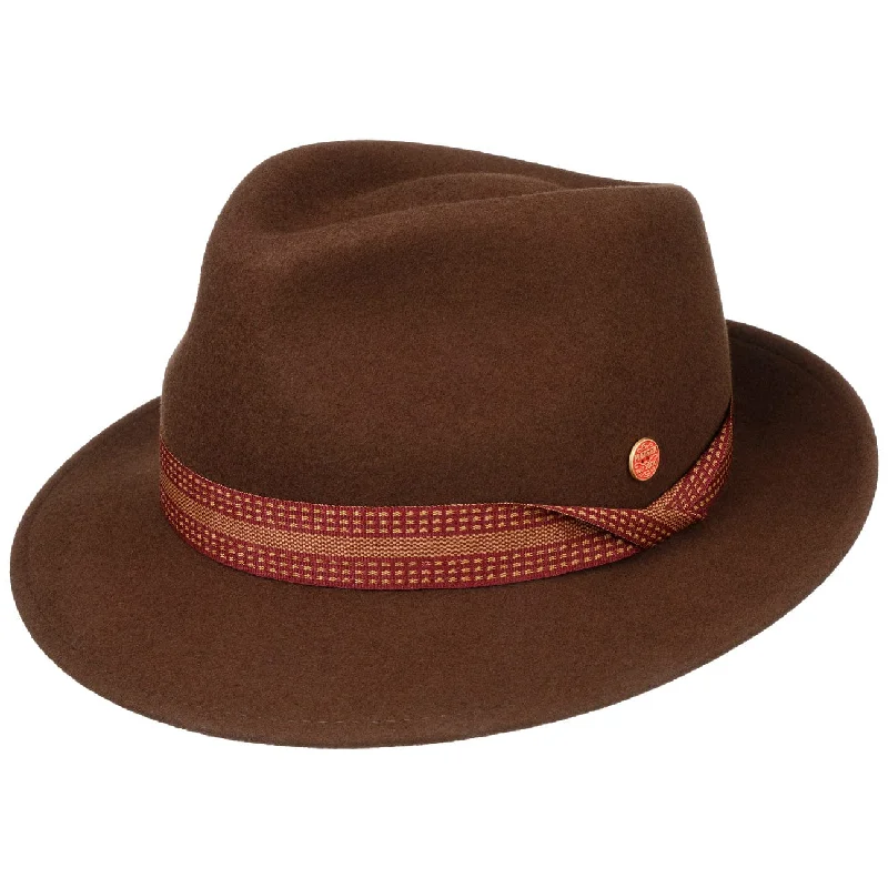 Comfortable felt fedora hats for women with plush linings for ultimate comfort -Maleo Trilby Wool Hat by Mayser