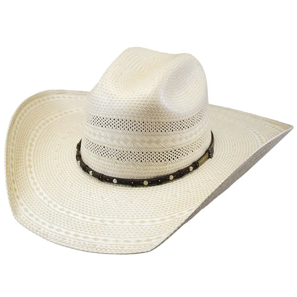 Elegant cowboy hats for men with beaded bands and native-inspired designs -Justin Hutson - Straw Cowboy Hat