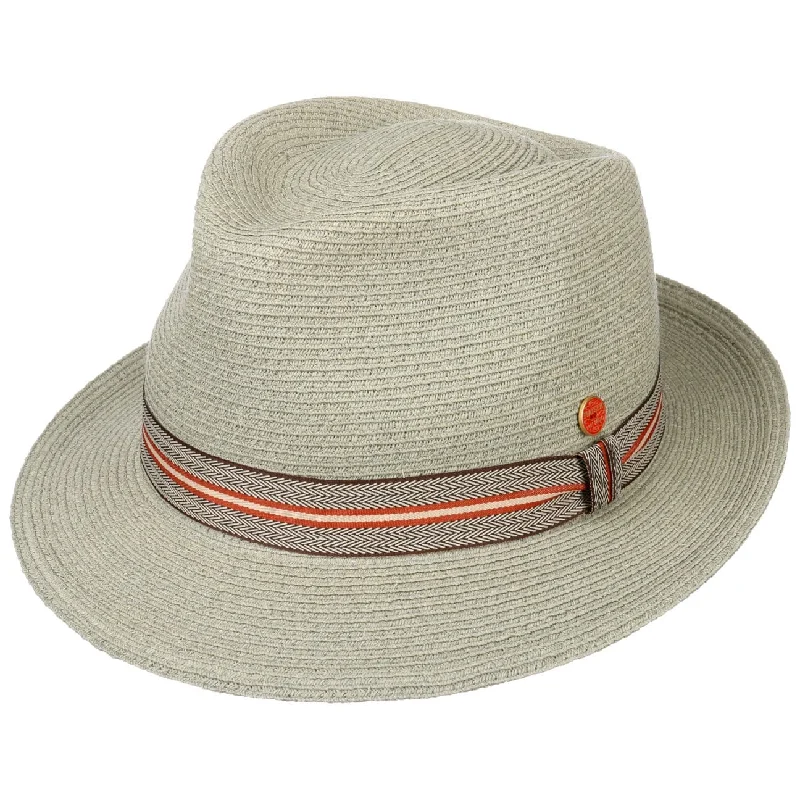 Lightweight straw beach hat for women with a simple design for sun protection -Classic Maleo Trilby Straw Hat by Mayser